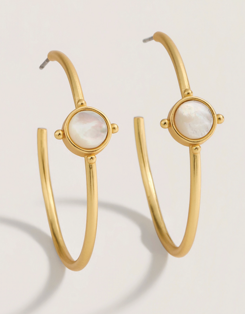 BARONY HOOP EARRINGS MOTHER-OF-PEARL