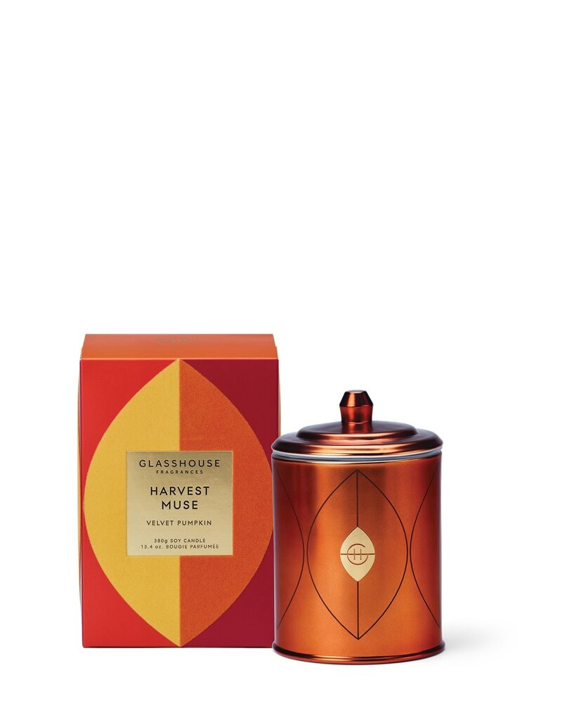 GLASSHOUSE FRAGRANCES 13.4 OZ CANDLE-HARVEST MUSE