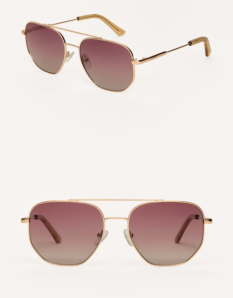 Z SUPPLY HIGHWAY ROSE GOLD-GRADIENT SUNGLASSES