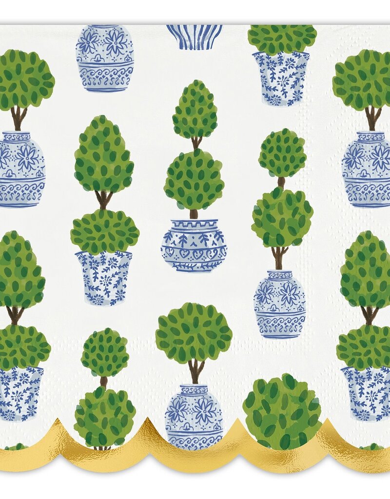 SANTA BARBARA SCALLOPED NAPKINS-TOPIARIES