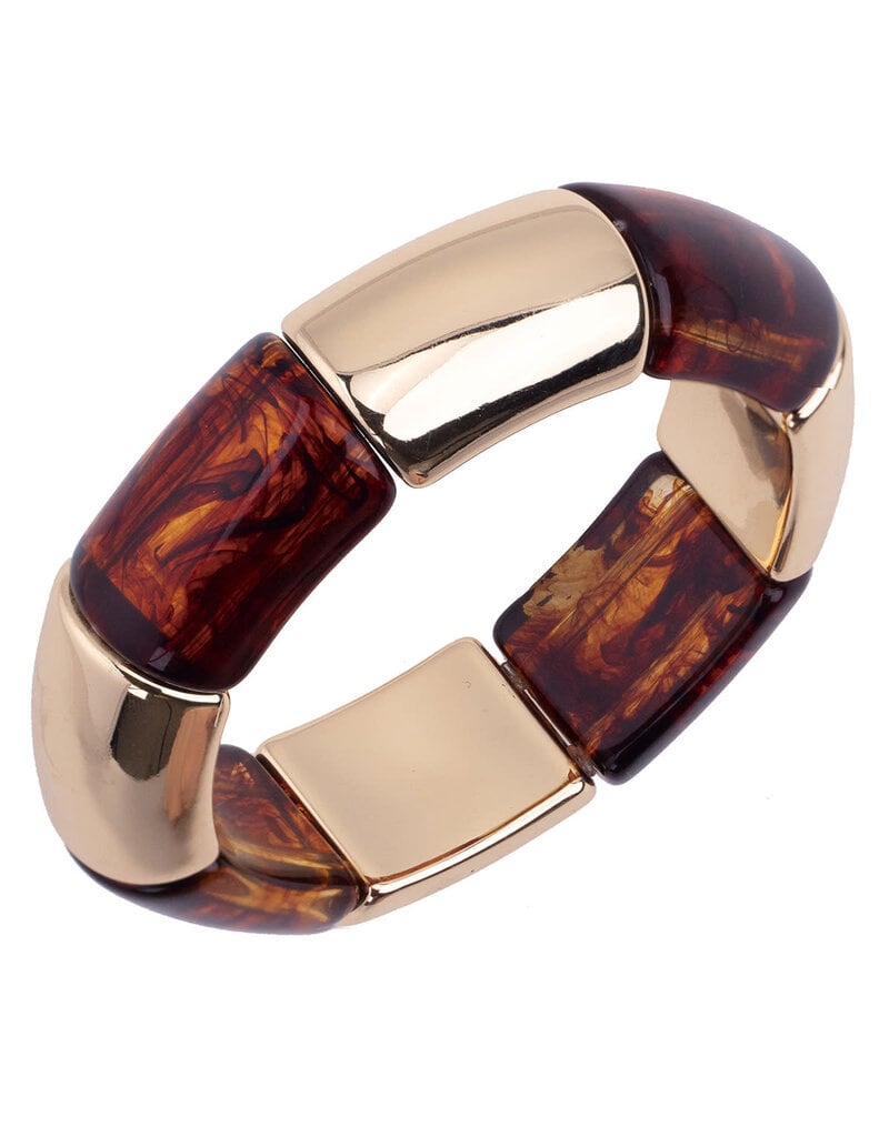CANVAS JASMINE RESIN STRETCH BRACELET-TORTOISE
