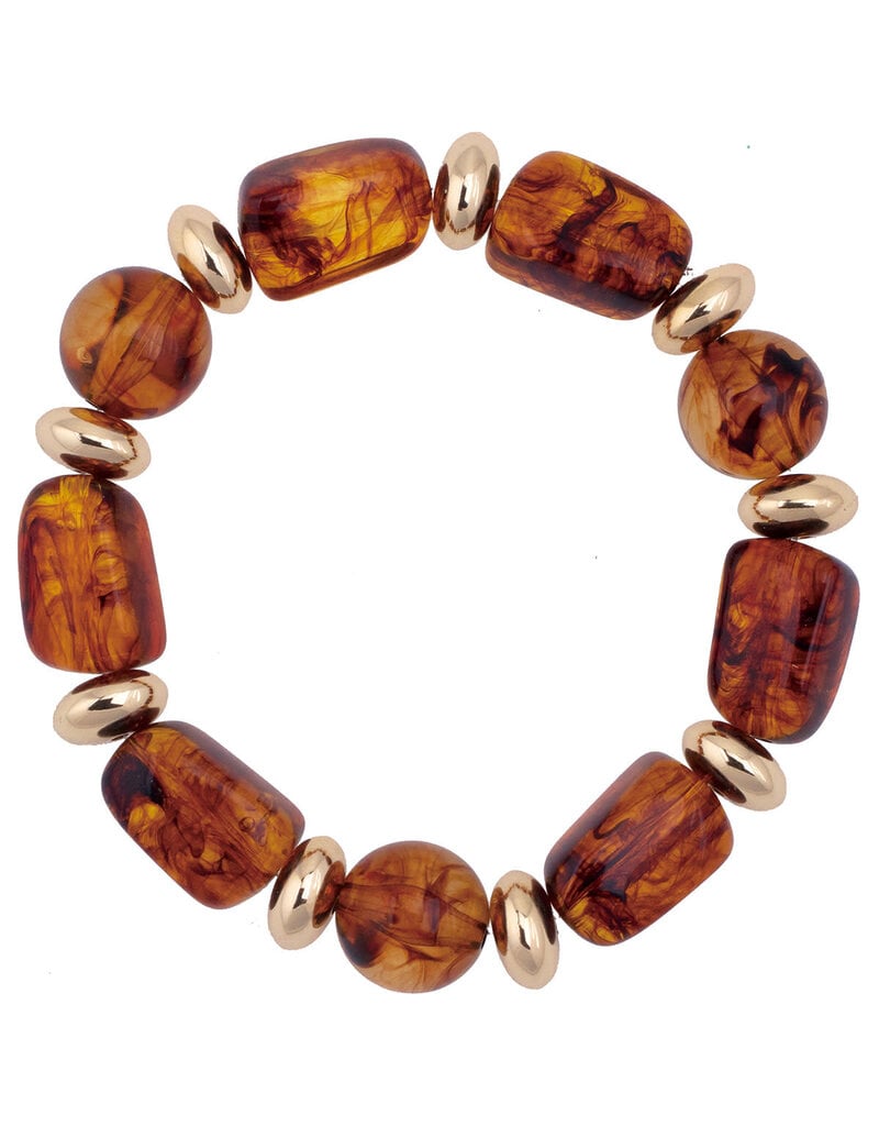 CANVAS GISELLE RESIN STRETCH BRACELET-TORTOISE