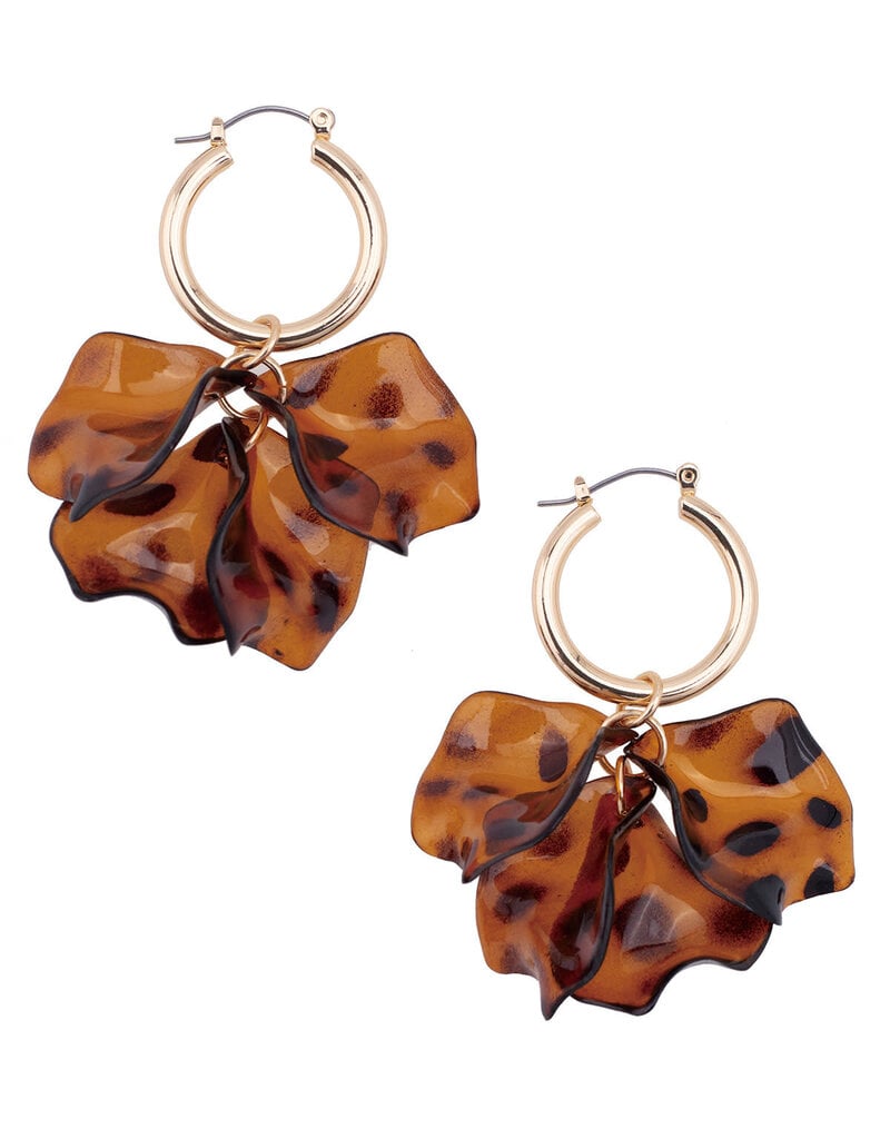 CANVAS TATIANA CLUSTER DROP HOOP EARRINGS-TORTOISE