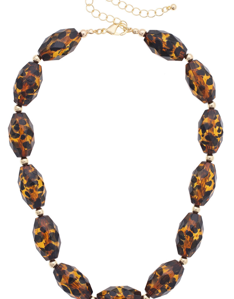 CANVAS LEIGHTON BEADED NECKLACE IN TORTOISE