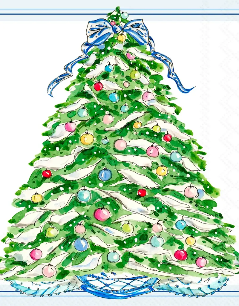 BOXWOOD ORNAMENTS COCKTAIL NAPKINS