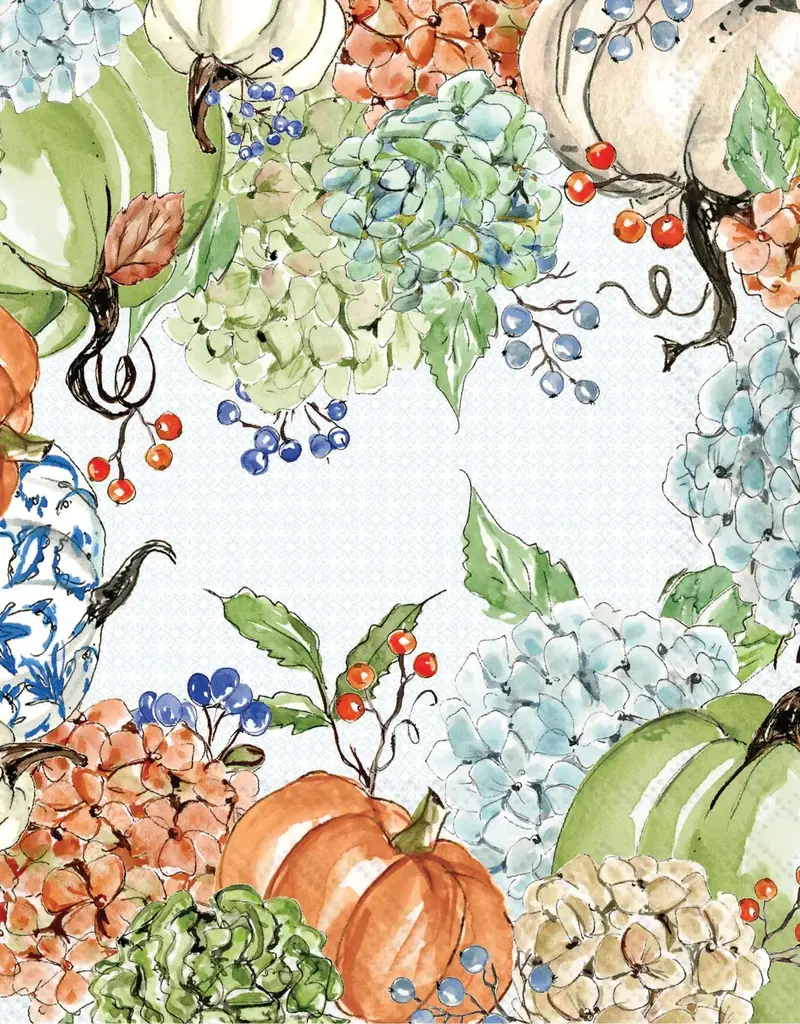 FALL HYDRANGEA ALLOVER COCKTAIL NAPKIN