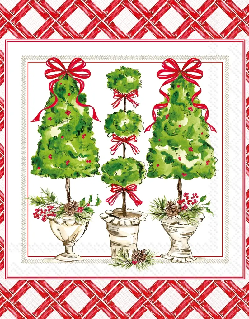 HOLLY TOPIARY COCKTAIL NAPKIN