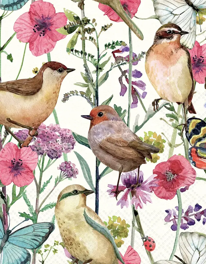 BIRDS IN SPRING COCKTAIL NAPKINS