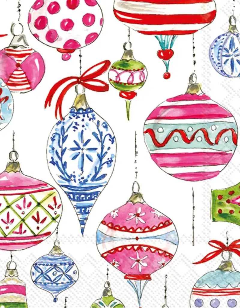 MERRY VINTAGE ORNAMENTS COCKTAIL NAPKINS