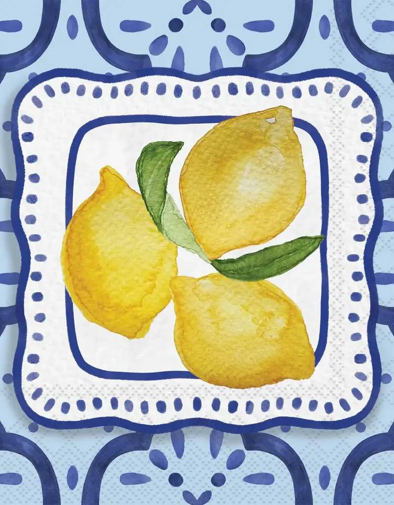 AMALFI CUCINA LEMONS COCKTAIL NAPKINS