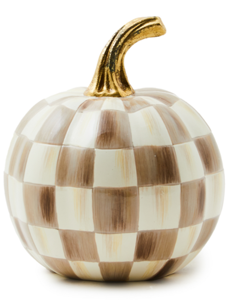 MacKenzie-Childs mocha check mini pumpkin