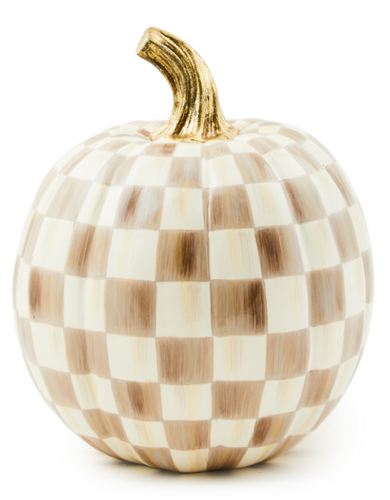 MacKenzie-Childs mocha check small pumpkin