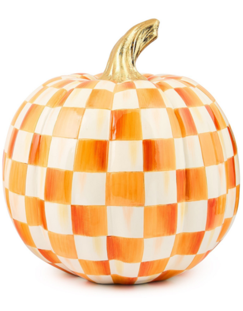 MacKenzie-Childs orange check medium pumpkin