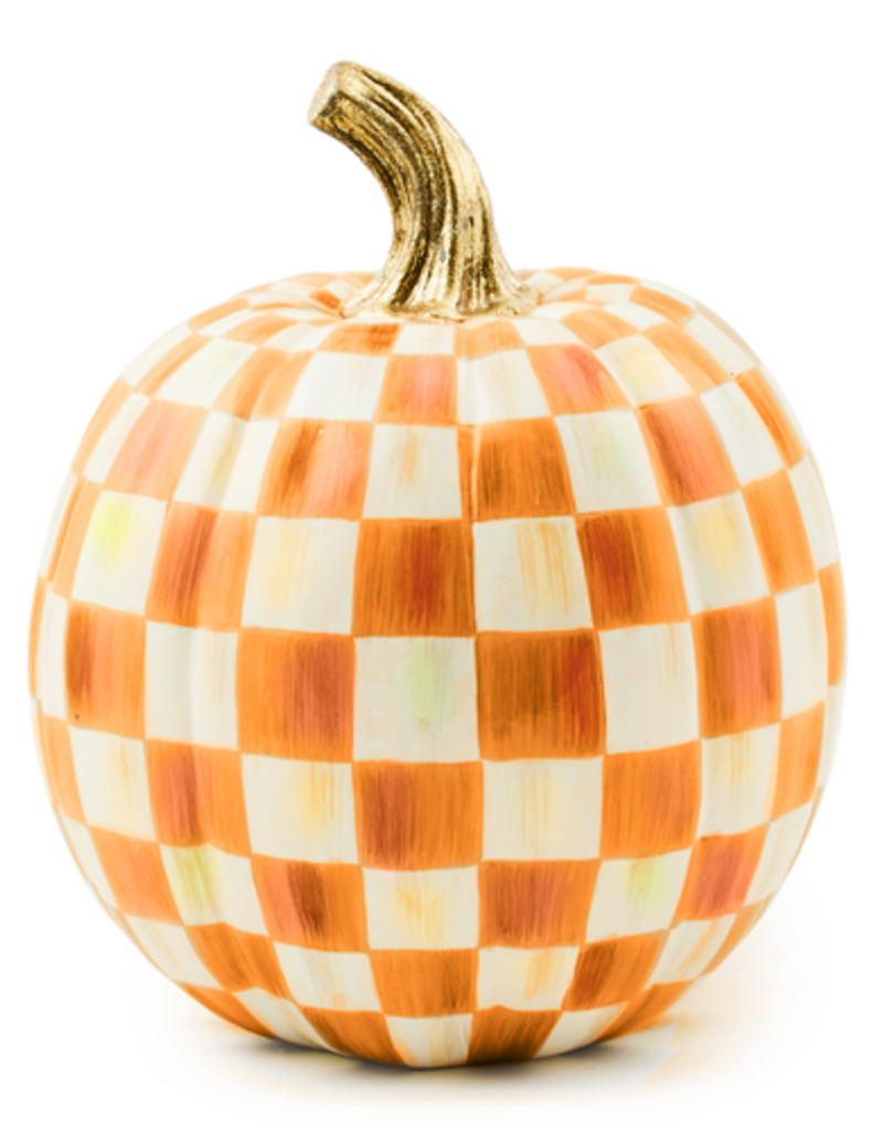 MacKenzie-Childs orange check small pumpkin