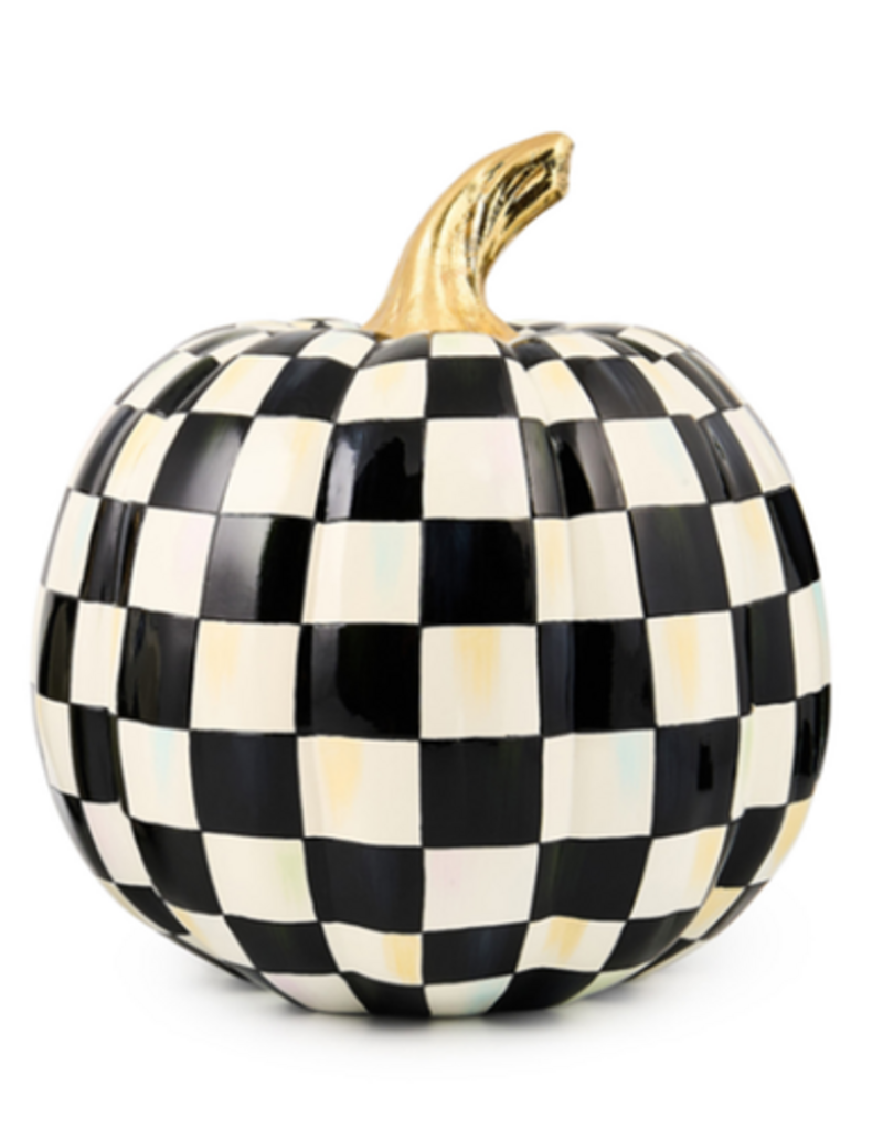 MacKenzie-Childs courtly check glossy medium pumpkin