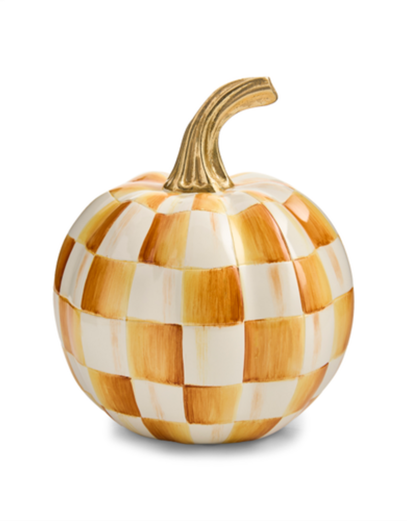 MacKenzie-Childs amber check mini pumpkin
