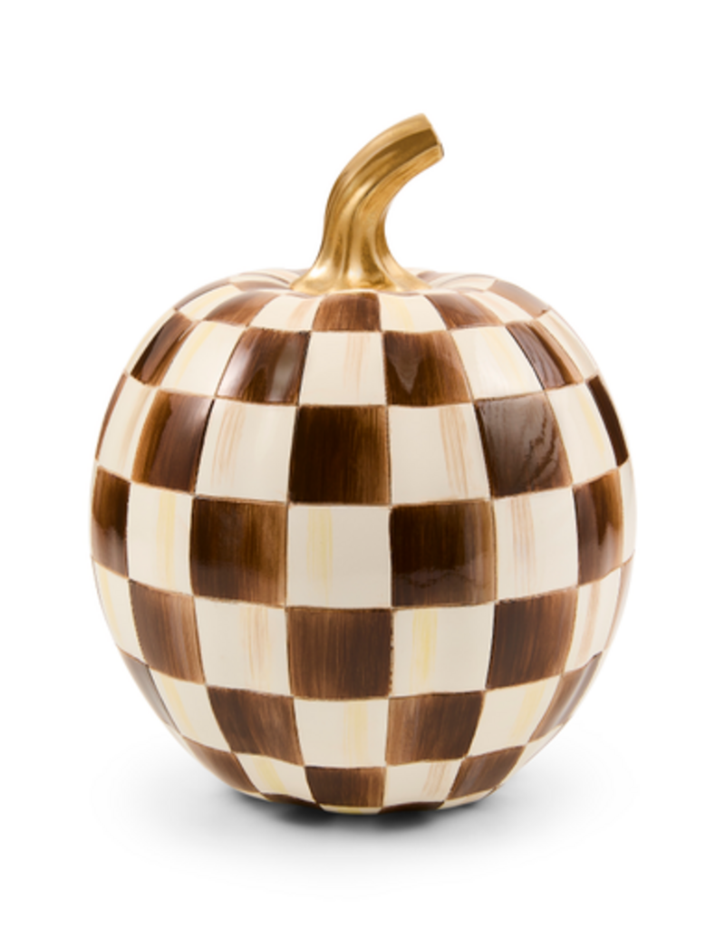 MacKenzie-Childs chocolate check small pumpkin