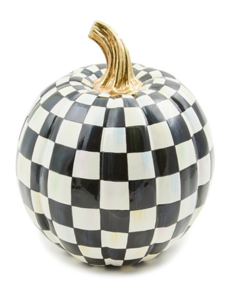 MacKenzie-Childs courtly check glossy small pumpkin