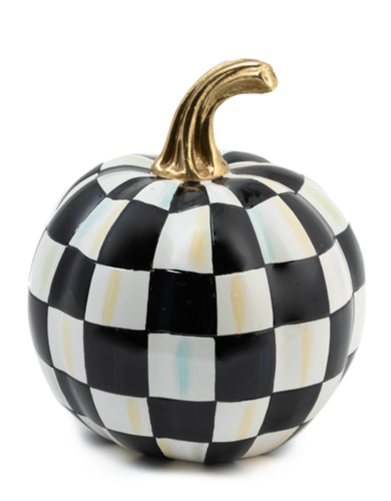 MacKenzie-Childs courtly check glossy mini pumpkin