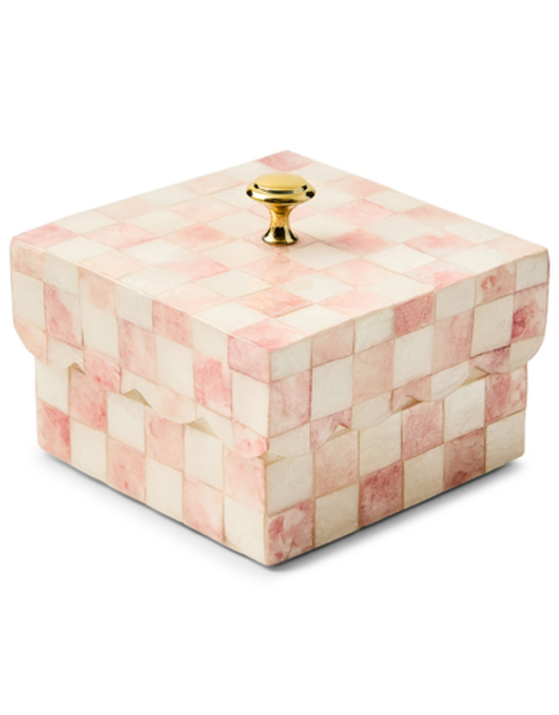 MacKenzie-Childs rosy check capiz scalloped box