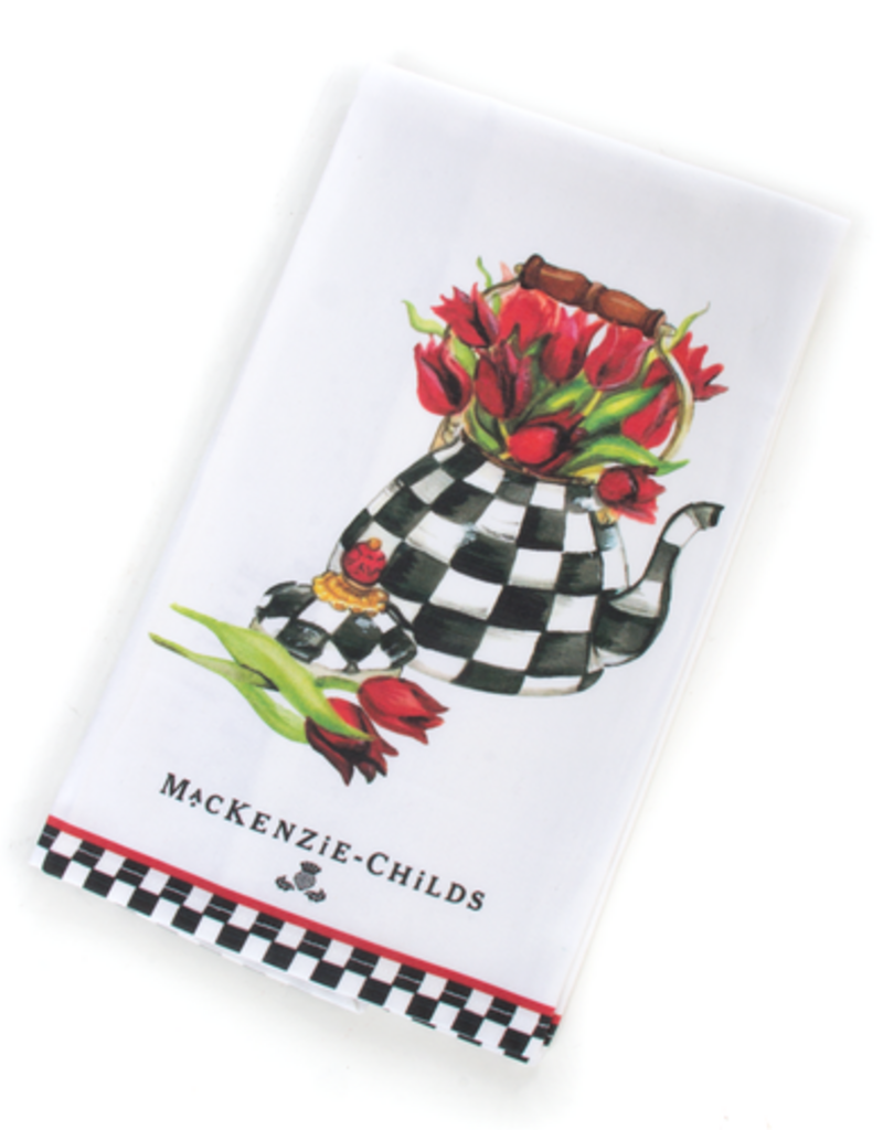 MacKenzie-Childs tulip tea kettle dish towel