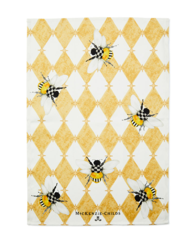MacKenzie-Childs honeycomb with bees dish towel