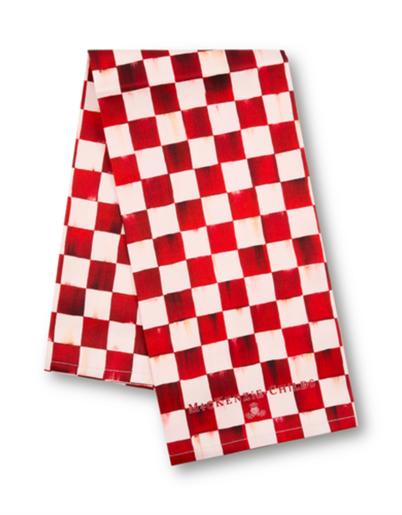 MacKenzie-Childs cherry check printed dish towel