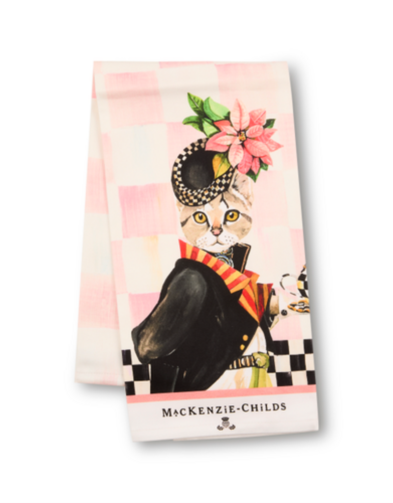 MacKenzie-Childs miss kitty printed dish towel