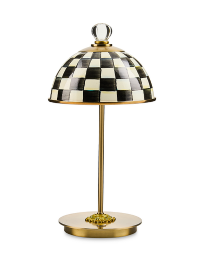 MacKenzie-Childs courtly check led rechargeable dome table lamp