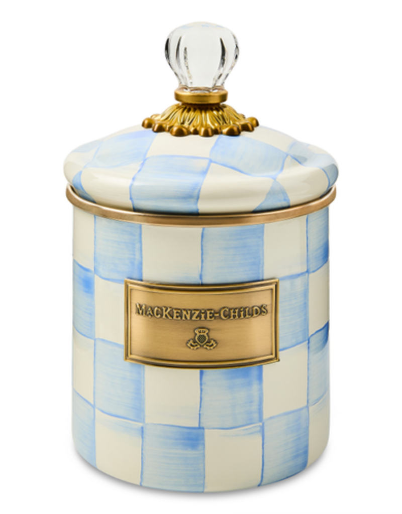 MacKenzie-Childs sky check small canister