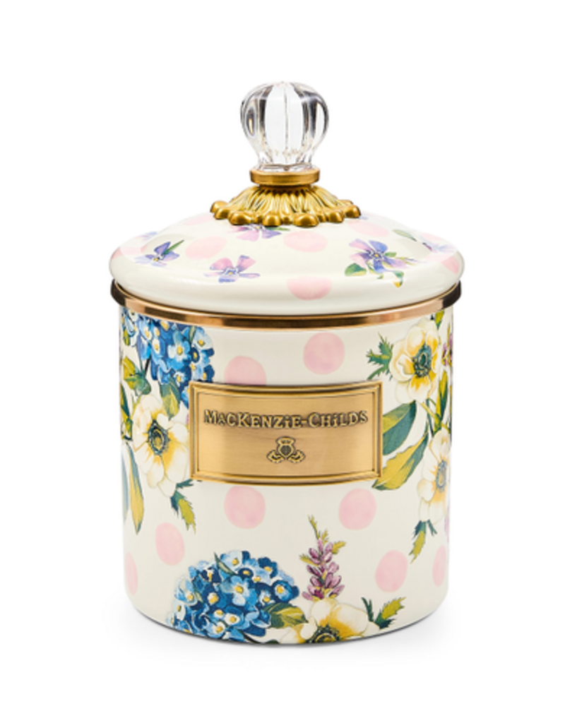 MacKenzie-Childs wildflowers pink small canister