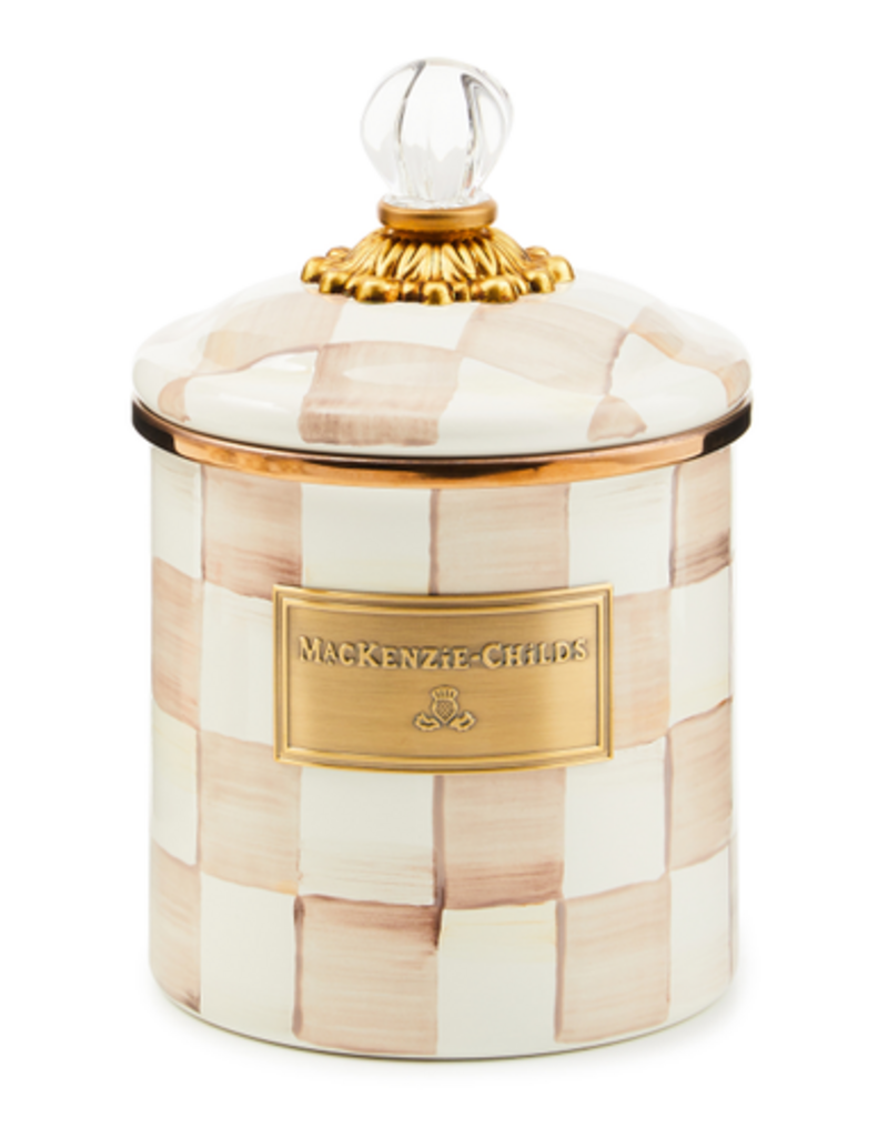 MacKenzie-Childs mocha check small canister