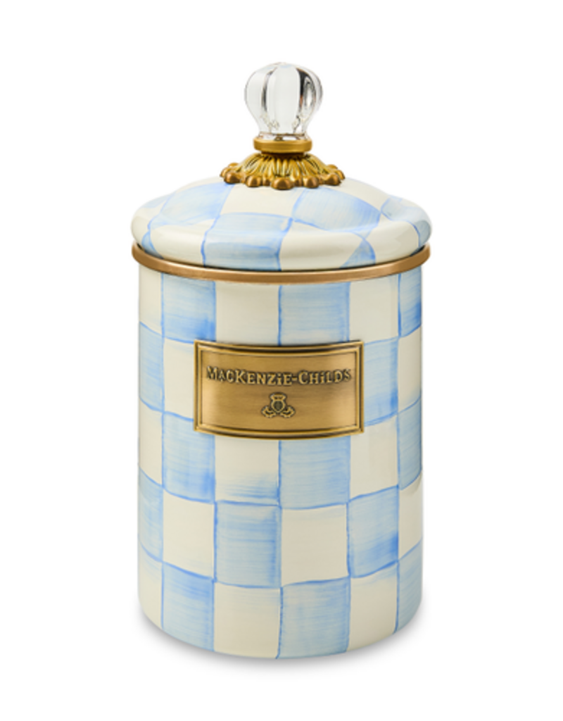 MacKenzie-Childs sky check medium canister