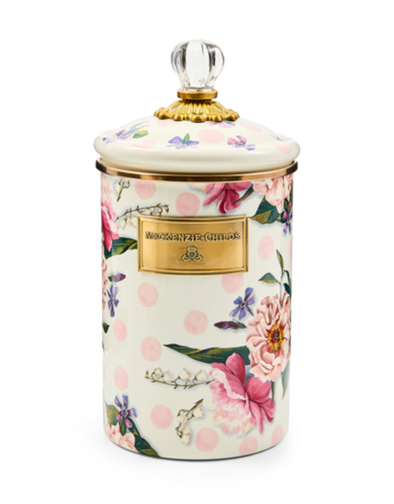MacKenzie-Childs wildflowers pink large canister