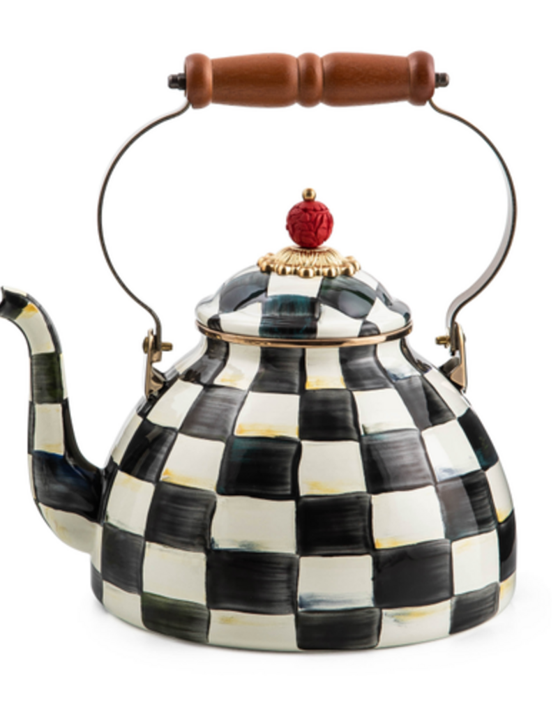 MacKenzie-Childs courtly check 3 quart tea kettle