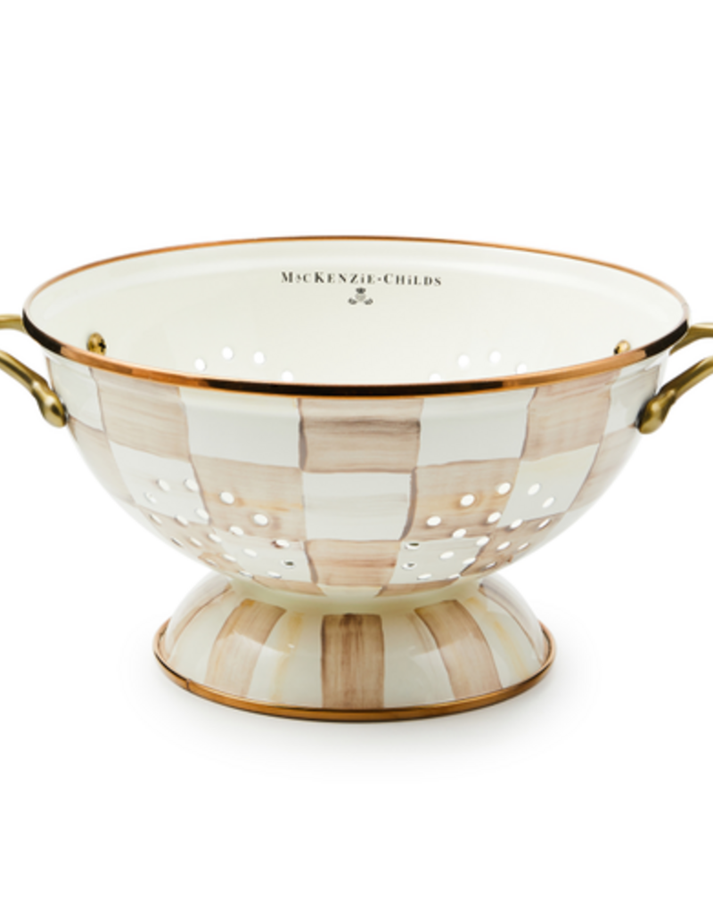 MacKenzie-Childs mocha check large colander