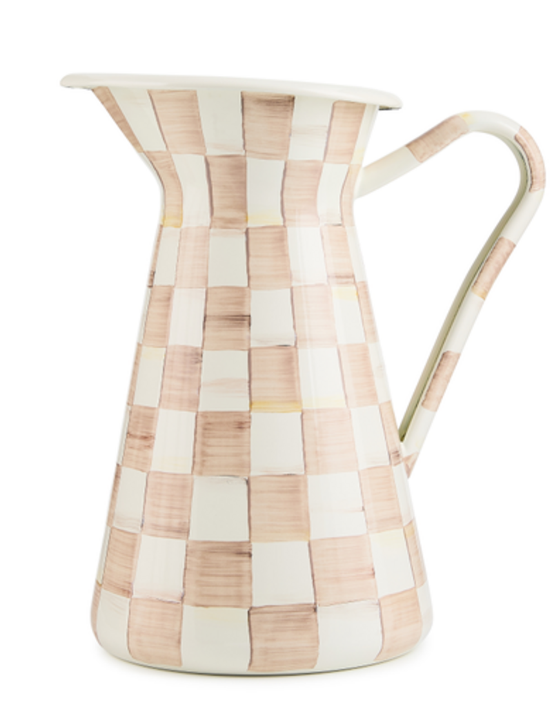 MacKenzie-Childs mocha check large practical pitcher
