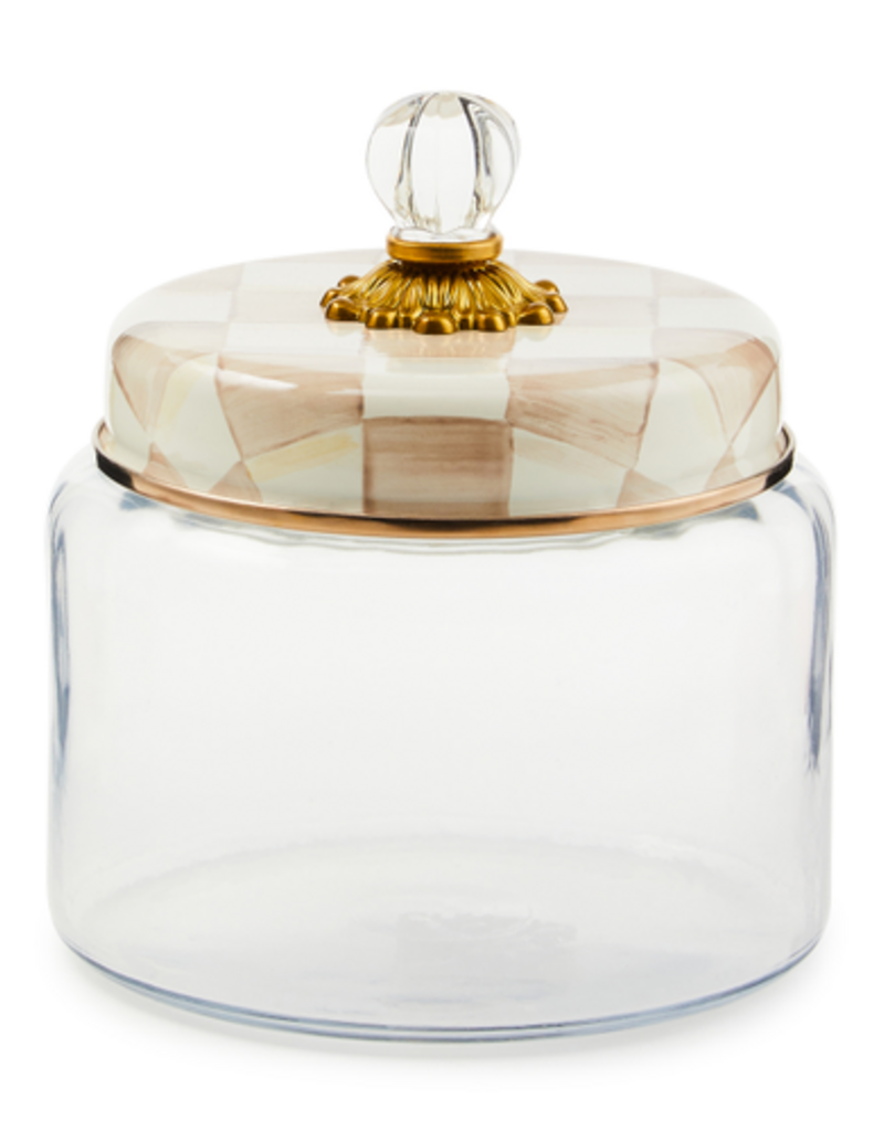 MacKenzie-Childs mocha check medium kitchen canister