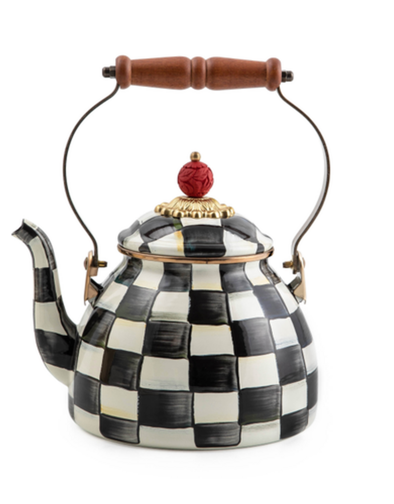 MacKenzie-Childs courtly check 2 quart tea kettle