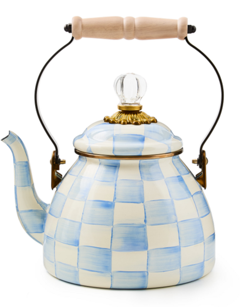 MacKenzie-Childs sky check 2 quart tea kettle