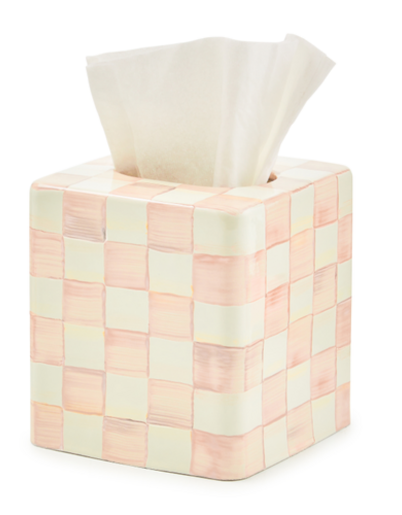 MacKenzie-Childs rosy check boutique tissue box cover