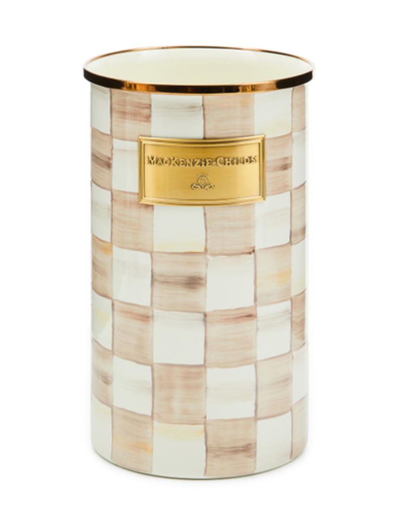 MacKenzie-Childs mocha check utensil holder