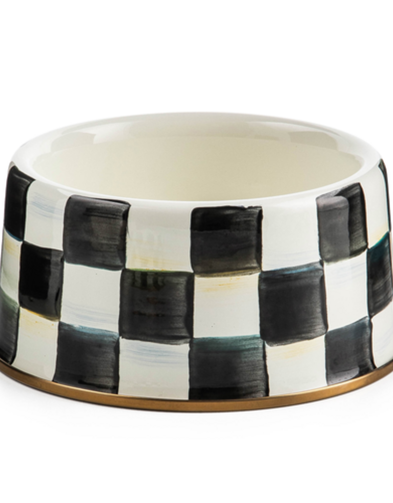 MacKenzie-Childs courtly check medium pet dish