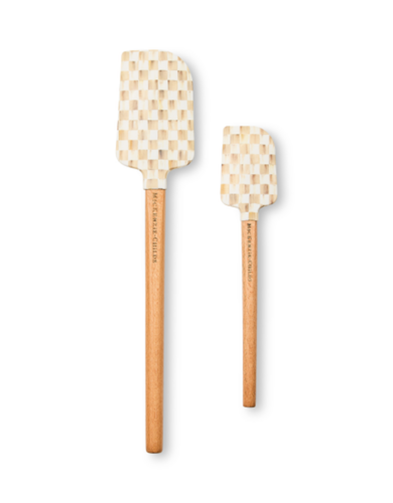 MacKenzie-Childs mocha check spatulas, set of 2