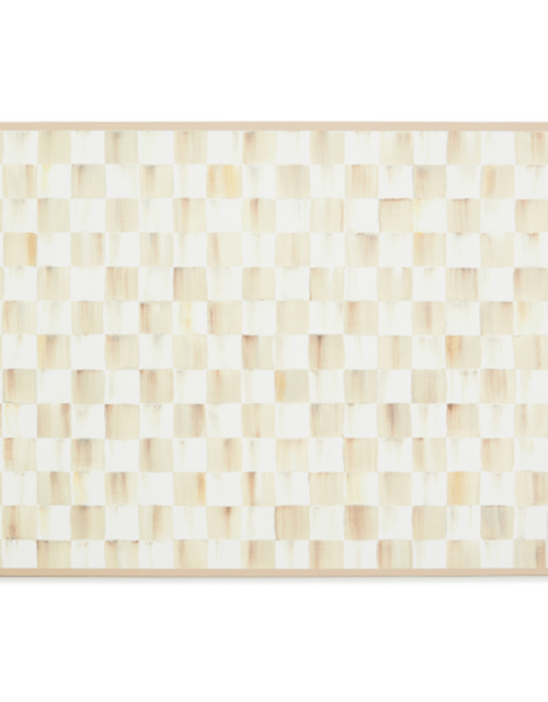 MacKenzie-Childs mocha check cork back placemats, set of 4
