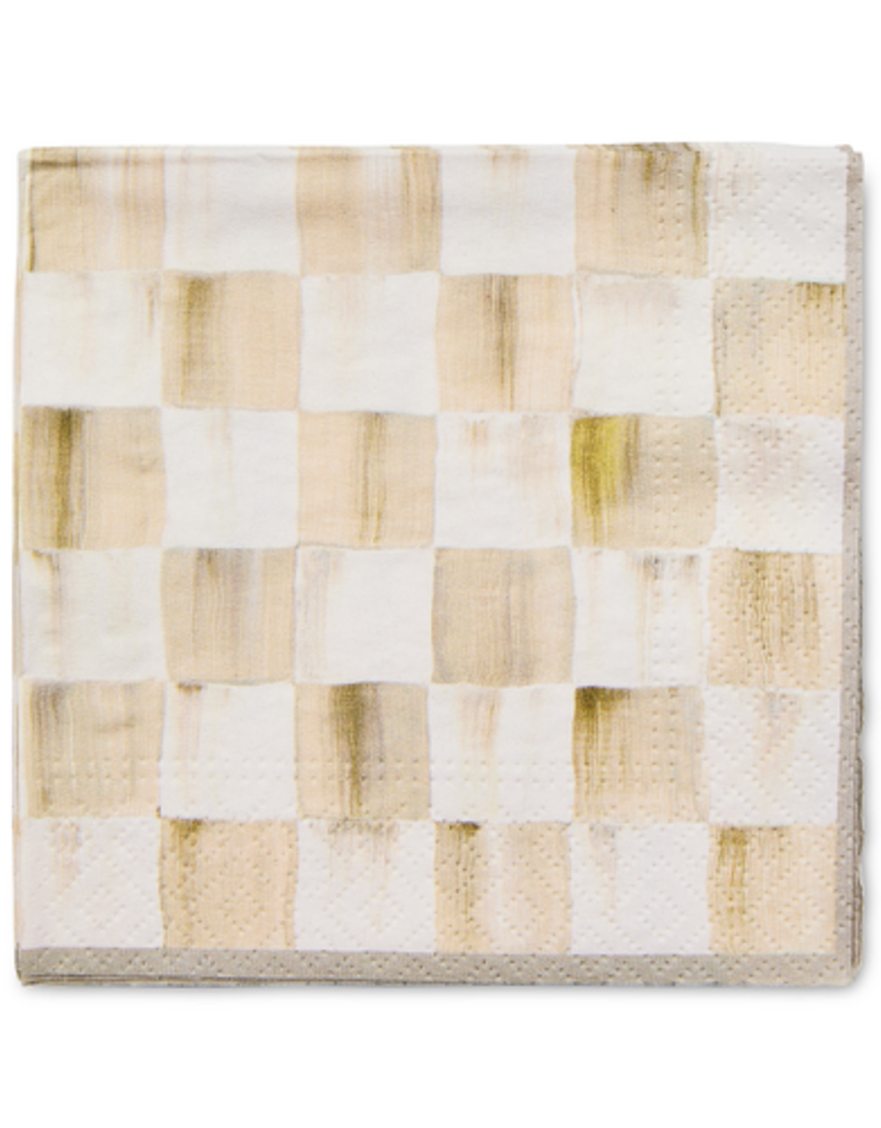 MacKenzie-Childs mocha check cocktail paper napkins