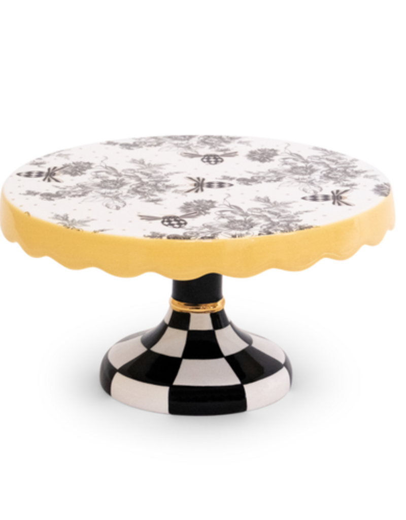MacKenzie-Childs bee toile small pedestal platter