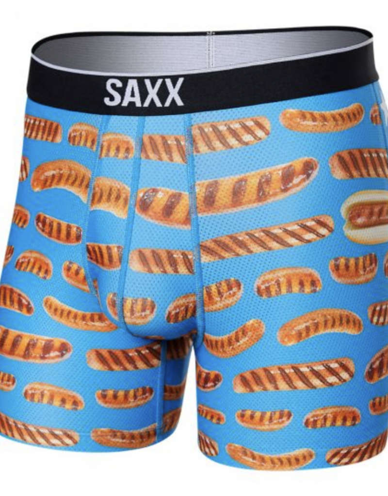 SAXX VOLT BREATHABLE MESH BOXER BRIEF ALL AMERICAN WIENERS-BLUE XXL