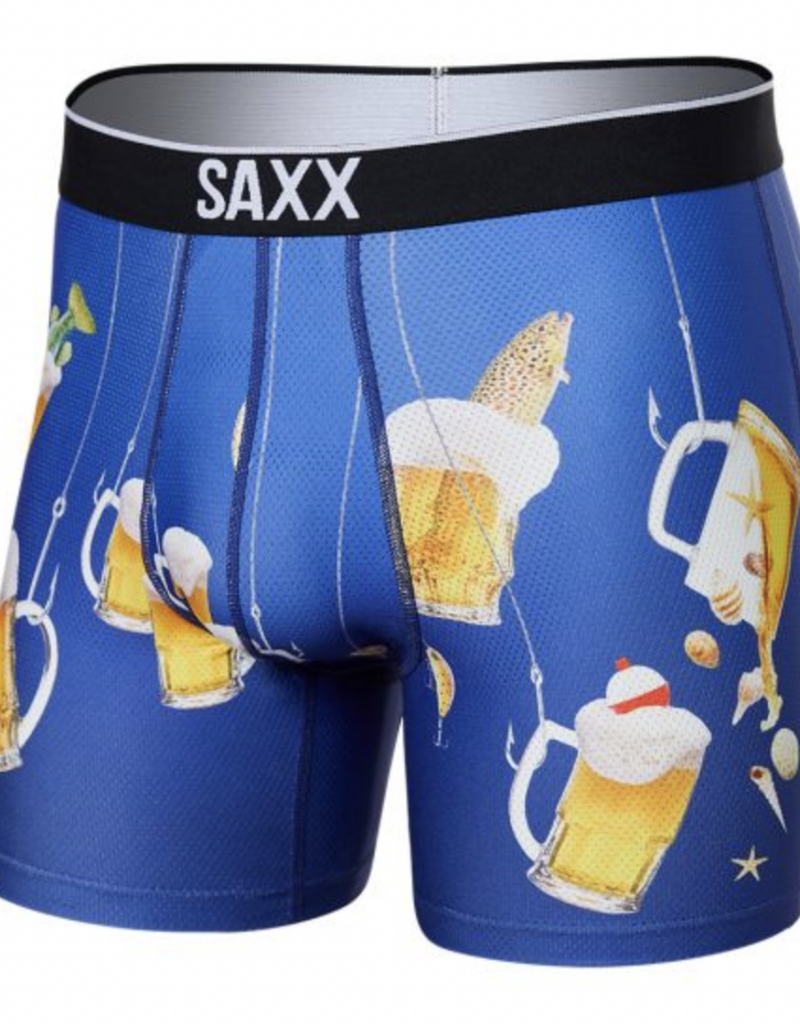 SAXX VOLT BREATHABLE MESH BOXER BRIEF FRESH CATCH-NAVY L