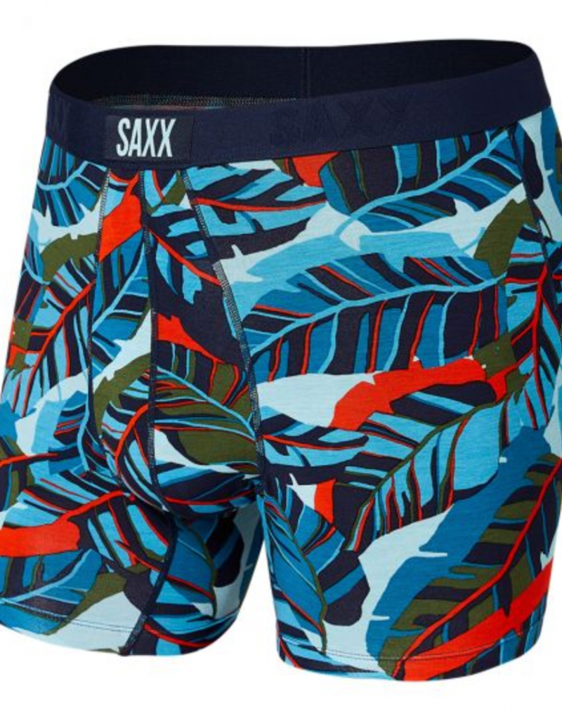 SAXX VIBE SUPER SOFT BOXER BRIEF BLUE POP JUNGLE M